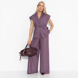 Брюки палаццо, Я не опаздываю, я эффектная (бордовые) - Charutti фото 2