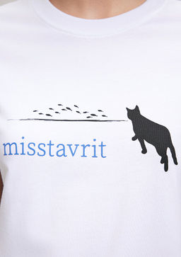 Misstavrit Bask?l? Beyaz Tisort - Mavi фото 6