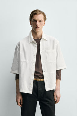 CAMISA RELAXED FIT ALGOD?N / Blanco - Zara фото 2