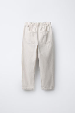 COTTON AND LINEN STRAIGHT-LEG TROUSERS - Zara фото 7
