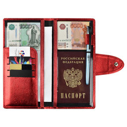 Органайзер-обложка д/путешествий арт.48393/50 НАППА КРАСНЫЙ МЕТАЛЛИК - Феникс+ фото 6