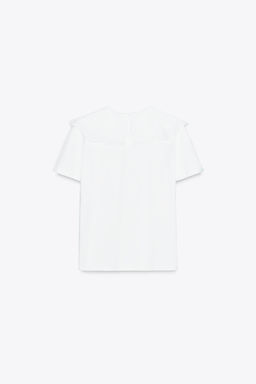 EMBROIDERED PETER PAN COLLAR T-SHIRT - Zara фото 13