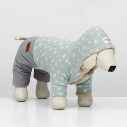 Комбинезон Прогулка, размер XS (ДС 20, ОГ 33, ОШ 23 см, до 3 кг), серо-зелёный - Simaland фото 3