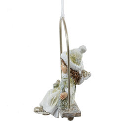 Изделие декоративное подвесное "Девочка на качелях", L5 W3,5 H8 см, 2в.