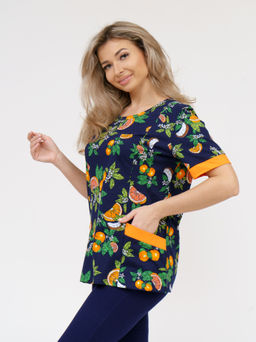 808 Костюм "т.синий/апельсин"