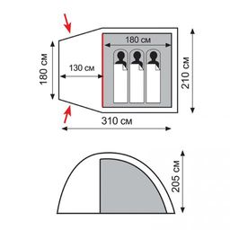 Totem палатка Apache 3 (V2) - Tramp фото 2