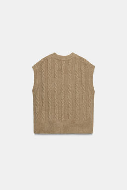 CABLE KNIT WAISTCOAT TOP - Zara фото 7