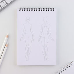 Скетчбук с шаблоном фигуры А5, 40 л Девушка в черном - Artfox фото 2