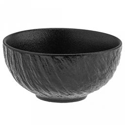 Шунгит 3D Салатник фарфоровый 300мл, д11,4х5,5см, черный, глянцевая глазурь, рельефный декор (Китай)