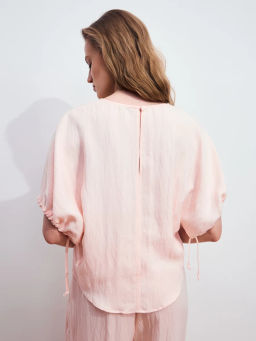 Блуза из лиоцелла с завязками на рукавах ZR2605022022-96 / Zarina