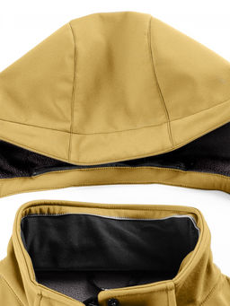 Ветровка спортивная женская с капюшоном softshell горчичного цвета 9566G - Mtforce фото 5