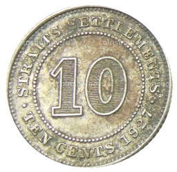 10 центов 1927 года Стрейтс Сетлментс