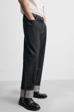 LIMITED EDITION RELAXED FIT TURN-UP JEANS - Zara фото 5