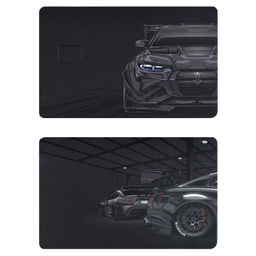 Наклейки на банковскую карту, арт. 71707 / 200 ТАЧКА (2 шт. в наборе, материал наклеек: ПВХ; цвет: чёрный; декор: полноцветная печать; индивидуальная упаковка: подложка с европодвесом из мелованного картона + ПЭТ-пакет)