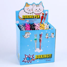 Цена за 24 шт. Ручка - прикол «Котик», боксёр, синие чернила, МИКС