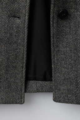 HERRINGBONE COAT WITH WOOL AND FAUX FUR COLLAR - Zara фото 8