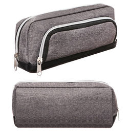 Пенал школьный Calligrata, мягкий, 2 отделения, 100×210×65 мм, объёмный, серый