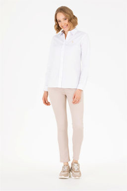 U. S. Polo Assn Женская белая базовая рубашка с длинным рукавом - U.s. polo assn фото 10