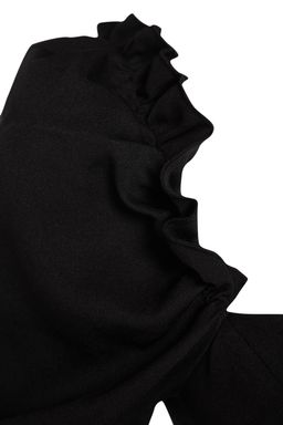 Siyah Yaka Detayl? Dokuma S?k Abiye Gece Mezuniyet Elbisesi TPRSS21EL0053