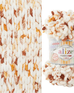Пуффи файн колор (Puffi fine color) пряжа Alize 100%микрополиэстер 5х100г/14.5 м