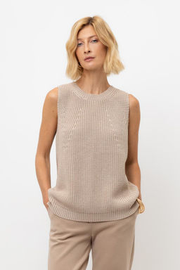 ЕВ 30206/бежевый меланж блуза-топ жен