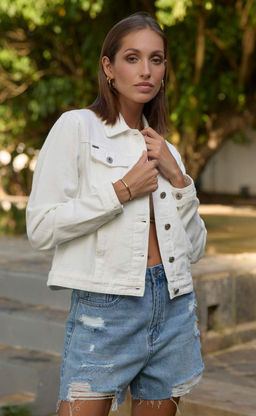 Куртка джинсовая женская P312-1221 белая - Primm фото 2