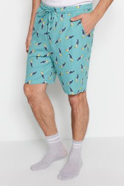 TRENDYOL MAN Yesil Regular Fit Orme Sortlu Pijama Tak?m? TMNSS23PT00033 - Trendyolmilla фото 4