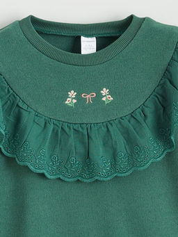 Bebe Yaka K?z ?ocuk Sweatshirt ve Tayt Pantolon