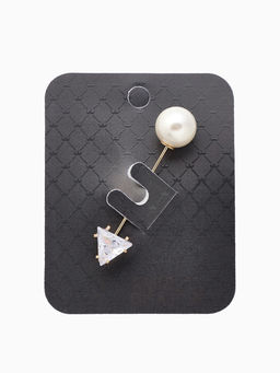 Булавка Стрела 5 см, цвет белый в золоте