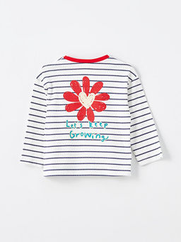 Bisiklet Yaka Uzun Kollu ?izgili K?z Bebek Ti??rt - Waikiki фото 2