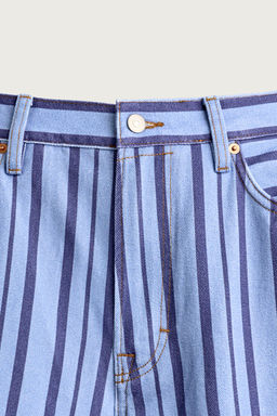 PANTAL?N STRAIGHT FIT RAYAS / Azul