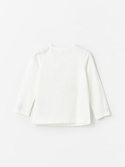 Bisiklet Yaka Uzun Kollu Bask?l? K?z Bebek Pijama ?st - Waikiki фото 2