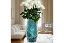 Ваза 15*15*30 см зеленая, стекло