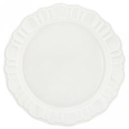 Тарелка мелкая фарфоровая "Диадема" д195мм h22мм, белый, волнистый край (Китай)