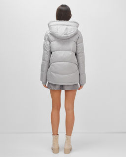 Куртка зимняя женская из овчина стильная и модная серого цвета 7348Sr - Visdeer фото 5