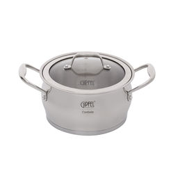 1538 GIPFEL Набор посуды CANTATA 10пр. Состав: ковш 16х9см/1,8л с крышкой, кастрюли 16х9см/1,8л, 18х10см/2,8л, 20х12см/3,5л, 24х14см/6л с крышками, с индукционным капсульным дном. Материал: нерж. сталь 18/10. Толщина: 0,7мм  фото 4