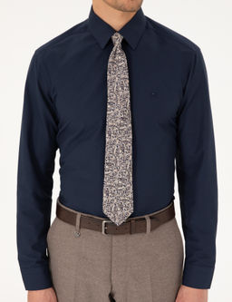 Lacivert Regular Fit Uzun Kollu Basic G_mlek