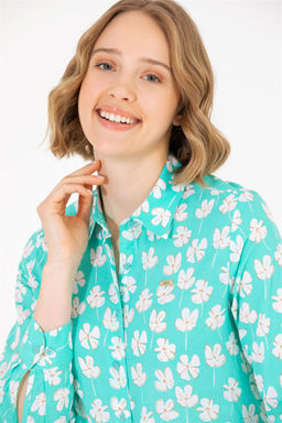 Женская мятная рубашка с длинным рукавом - U.s. polo assn фото 10