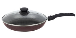 Сковорода 220мм, 1 ручка, стеклянная крышка Кружево - Калитва фото 2