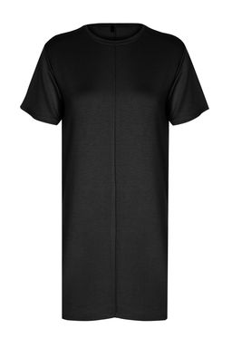 TRENDYOLMILLA Ekru Bisiklet Yaka K?sa Nervurlu Esnek Orme Mini T-shirt Elbise TWOSS24EL01013  фото 6