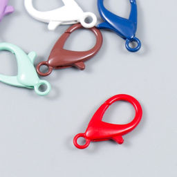 Основа для брелока карабин металл Клик МИКС набор 8шт 1х2,1 см - Арт узор фото 3