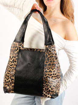 LACCOMA сумка Валери-HL040-леопард  темно-коричневый/черный эко кожа хлопок  фото 7