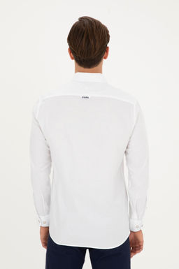 Мужская белая базовая рубашка с длинным рукавом - U.s. polo assn фото 5