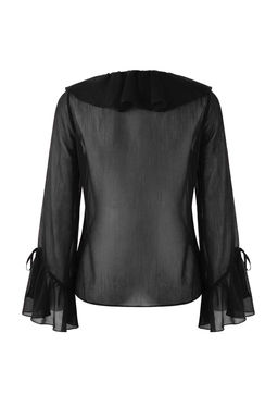 Siyah F?rf?r Detayl? Transparan Sifon Dokuma Bluz TWOSS26BZ00084