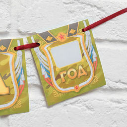 Гирлянда на ленте Дембель, длина 215 см