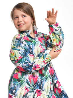 Платье нарядное хлопковое UD 7933 цветы Протея - Mini maxi фото 10