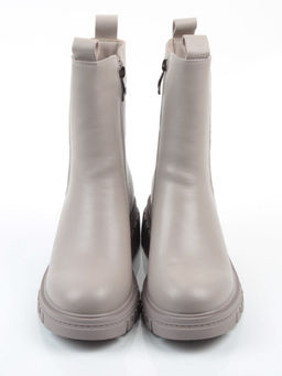 04-PAM370-3Z GRAY/BEIGE Ботинки зимние женские (натуральная кожа, 100% шерсть)