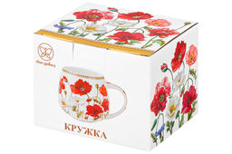 Кружка 400 мл 13*10*8,5 см Маки бочонок, NEW BONE CHINA - Elan gallery фото 10