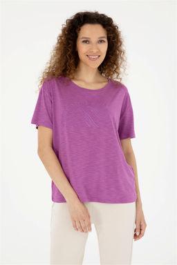 U. S. Polo Assn / Женская фиолетовая футболка с круглым вырезом - U.s. polo assn фото 3