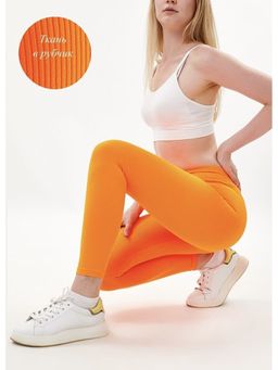K10141 Легинсы в рубчик ОРАНЖЕВЫЙ